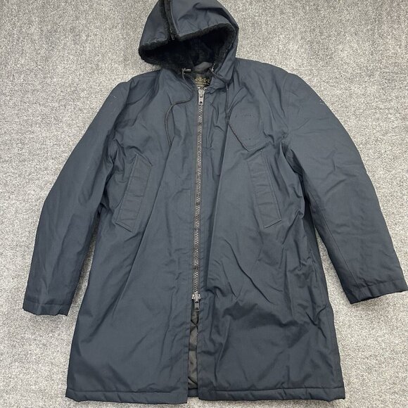 Vintage GERBER Mens Gore-Tex Parka Jacket Blue Full Zip Fur Made In USA Size 44R